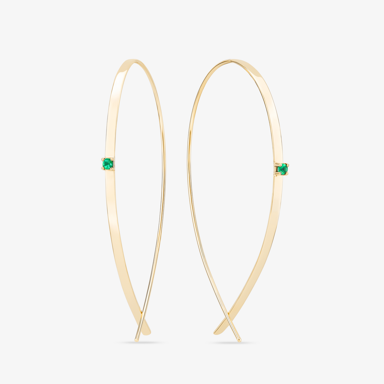 EMERALD FLAT SMALL UPSIDE DOWN HOOPS™