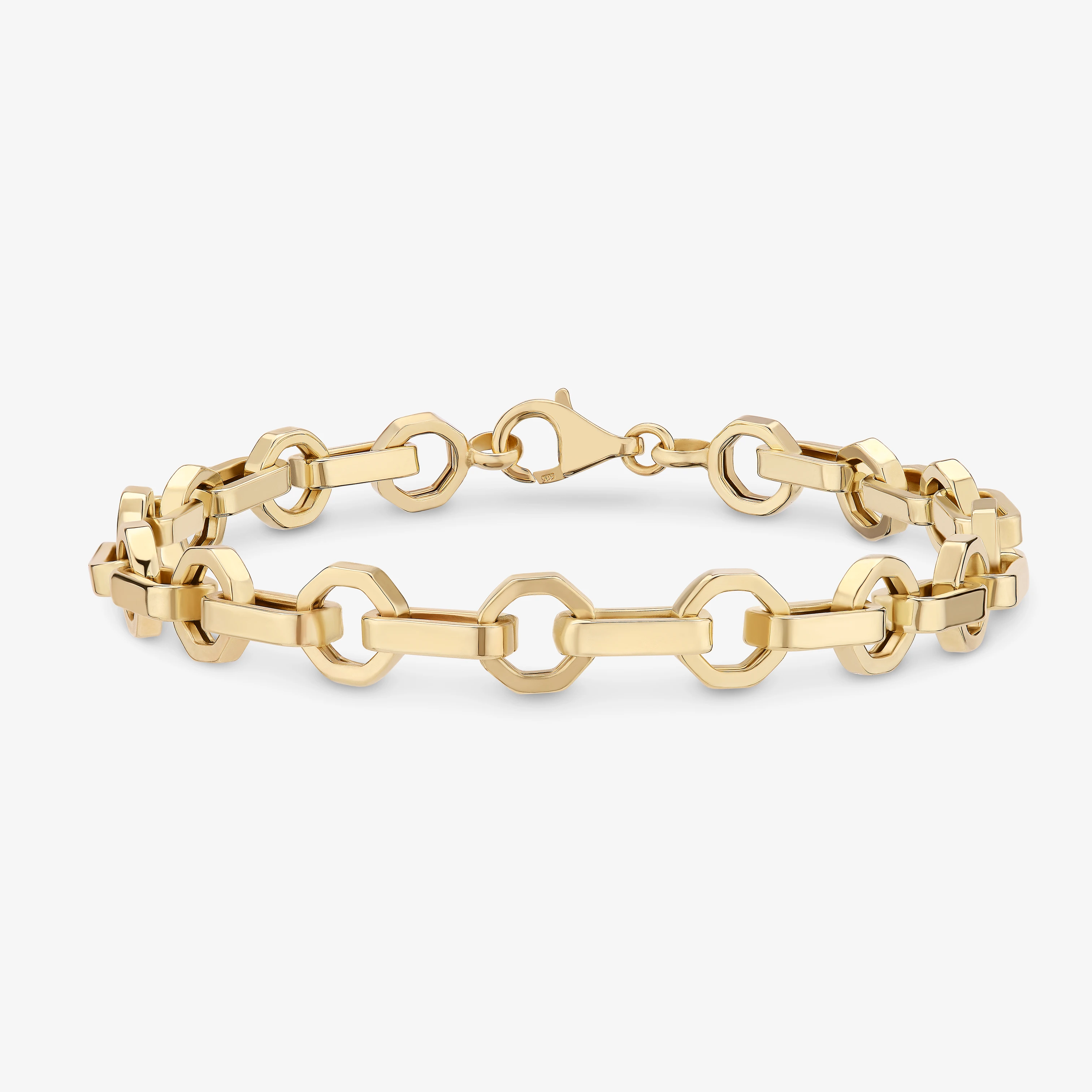 HOLLOW HEXAGON LINK BRACELET