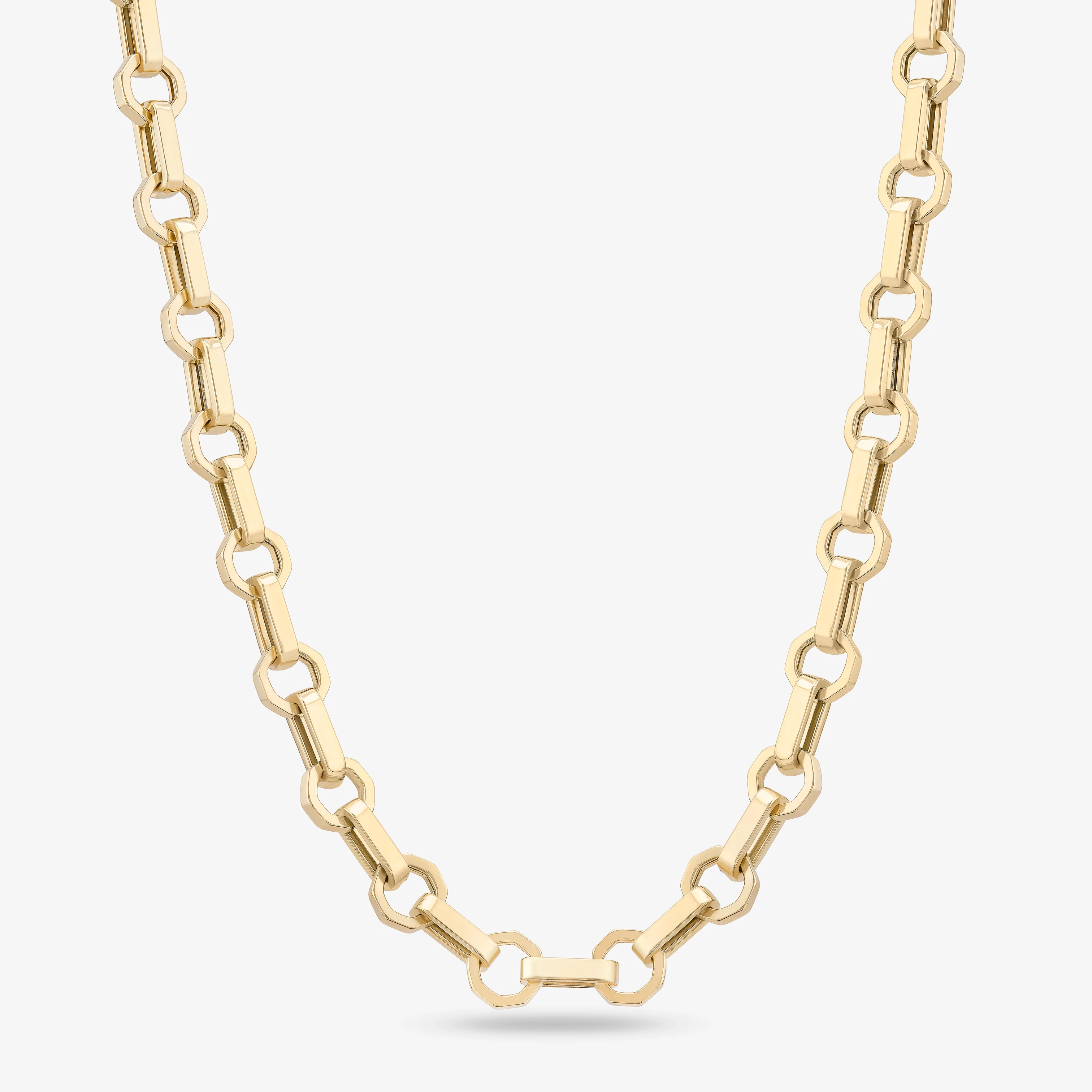 HOLLOW HEXAGON LINK NECKLACE