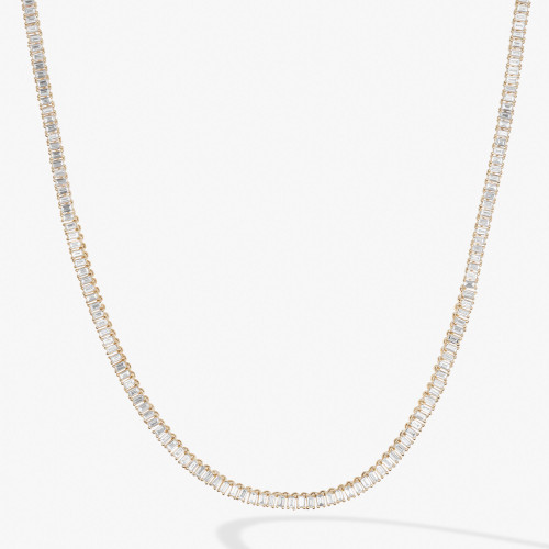 Baguette Diamond Tennis Necklace