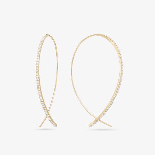 LARGE DIAMOND UPSIDE DOWN HOOPS