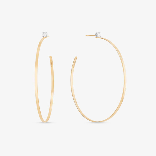 LARGE SOLO DIAMOND SUNRISE HOOPS