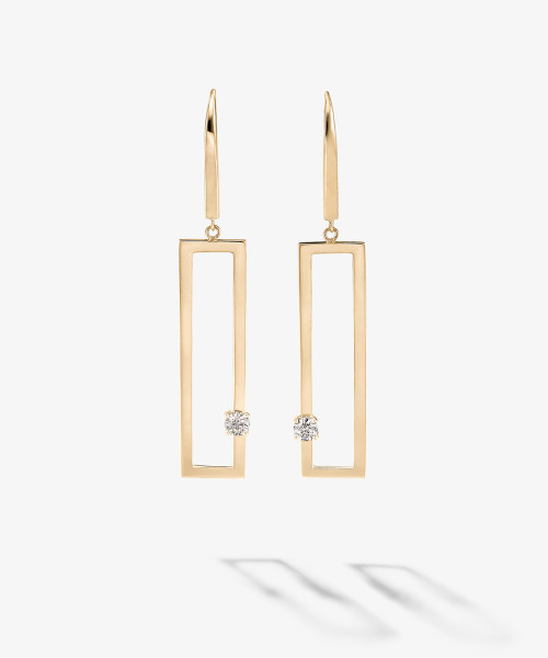 SOLO OPEN RECTANGLE EARRINGS - 1