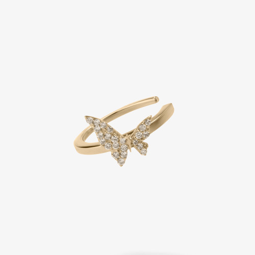 HALF PAIR FLAWLESS DIAMOND BUTTERFLY EAR CUFF - 1