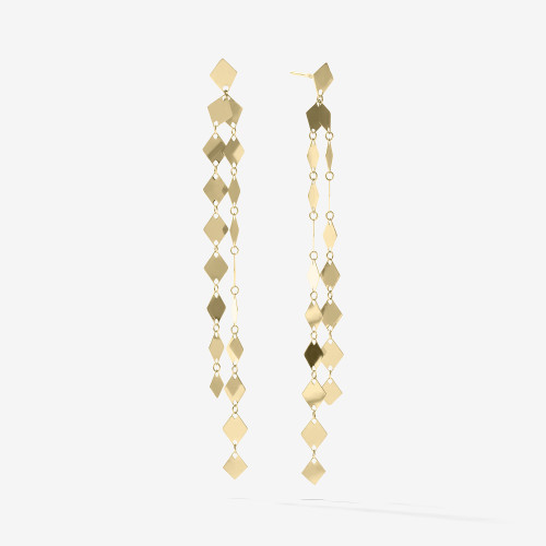 2-STRAND LINEAR LASER KITE CHAIN EARRINGS - 1