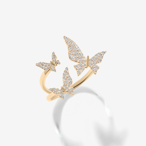 MULTI BUTTERFLY DIAMOND WRAP RING - 1