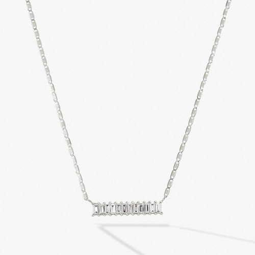 DIAMOND BAGUETTE BAR PENDANT MALIBU NECKLACE