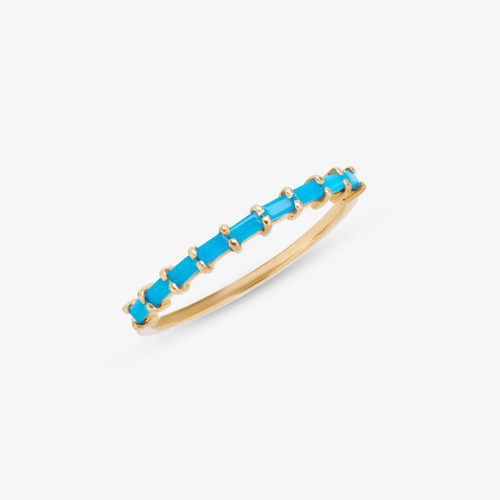 TURQUOISE BAGUETTE STACKABLE RING
