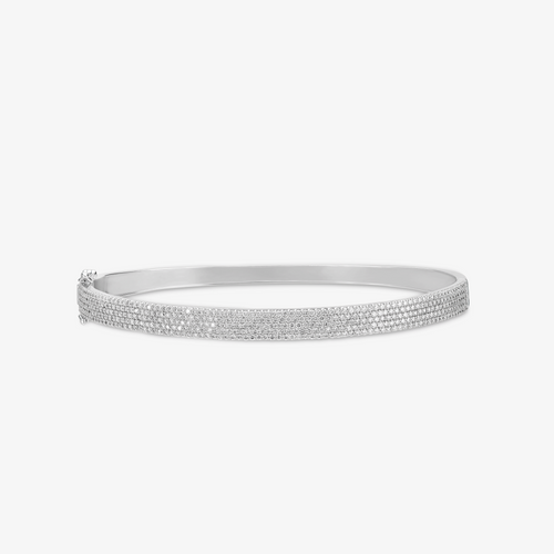 Wide vanity diamond bangle