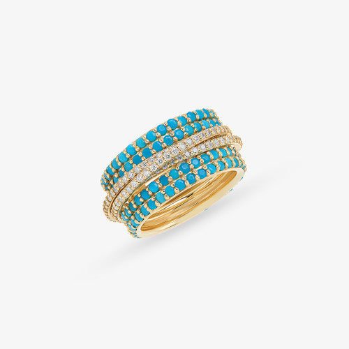 MEGA TURQUOISE & DIAMOND KINETIC RING