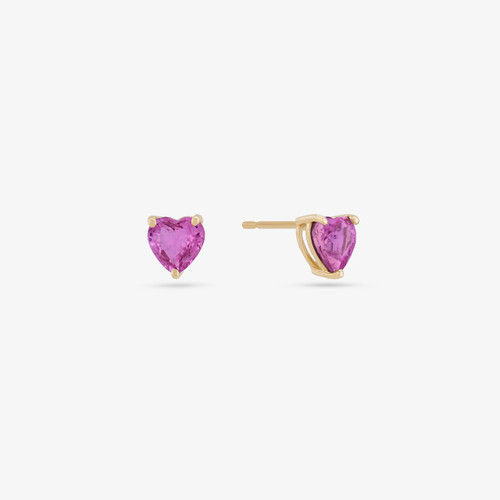SOLO PINK SAPPHIRE HEART STUDS