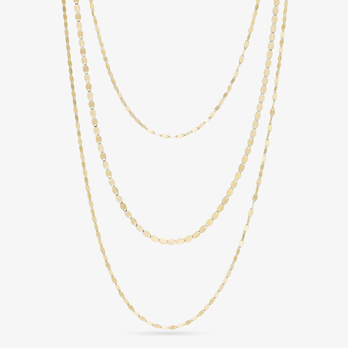 14K yellow gold triple strand blake & petite nude necklace