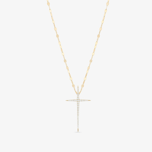 DIAMOND POINTED CROSS PENDANT NECKLACE
