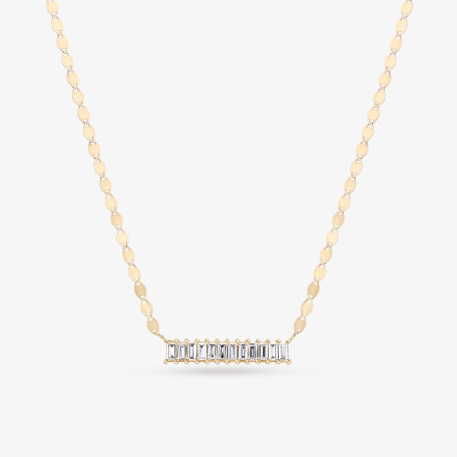 BAGUETTE DIAMOND BAR PENDANT NECKLACE
