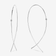 14K white gold upside down hoops small with diamonds