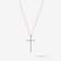 14K rose gold diamond cross pendant necklace