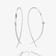 14K white gold upside down hoops small flat with diamonds