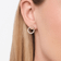 Double interlocking circle diamond dangle studs - on model