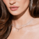 Pear diamond tennis necklace - on model