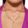 Thin pink sapphire tennis necklace - on model