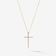 14K yellow gold diamond cross pendant necklace