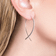 Upside down hoops small thin pave diamond - on model