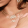 Evil eye diamond pendant necklace - on model