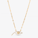 14K yellow gold evil eye diamond pendant necklace