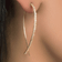 Upside down hoops cluster diamond - on model