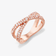 14K rose gold cluster diamond criss cross ring