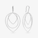 14K white gold large three tier earrings