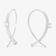 14K white gold upside down hoops mini solo diamond flat