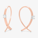 14K rose gold upside down hoops mini solo diamond flat