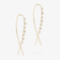 14K yellow gold upside down hoops narrow multi solo diamond