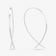14K white gold small flat upside down hoops