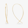 14K yellow gold small flat upside down hoops