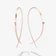 14K rose gold upside down hoops small flat with diamonds