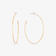 14K yellow gold large solo diamond sunrise hoops