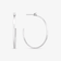 14K white gold small solo diamond sunrise hoops
