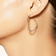 Small graduating diamond heart hoops - on model