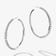 14K white gold small graduating diamond hoops