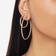 Small inside out diamond hoops - on model