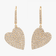 14K yellow gold diamond heart dangle earrings