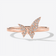 14K rose gold small butterfly diamond ring
