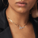 Cursive love diamond necklace - on model