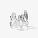 14K white gold cursive love ring
