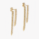 14K yellow gold short tennis front to back diamond earrings
