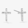 14K white gold mini cross diamond studs