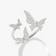14K white gold multi butterfly diamond wrap ring
