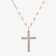 14K rose gold everyday diamond cross necklace